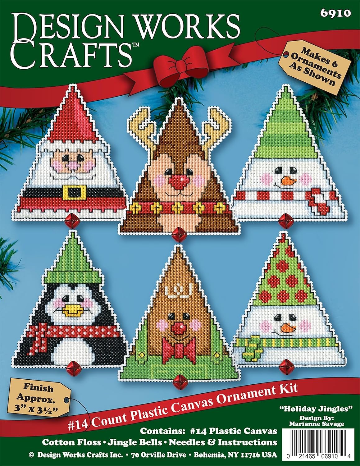 Design Works Crafts Holiday Jingles Counted Cross Stitch Ornament Kit - Set/6