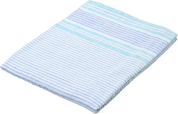 nishikawa【西川】 SEVENDAYS タオルケット シングル 洗える 乾きやすくお手入れ簡単 軽量タイプ ボーダー ブルー FR06020006 SV6009 - 1