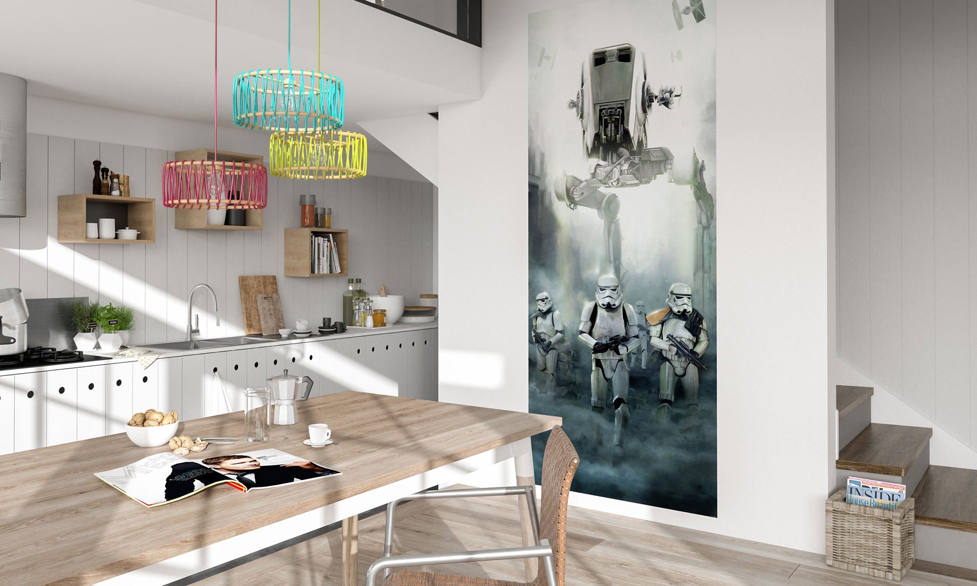 Komar 001-DVD1 - Papel pintado fotográfico (fieltro, 100 x 250 cm), diseño de Star Wars Imperial Forces, multicolor