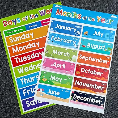 Miniatura 6 de Lilias Estacionesdíasmesessistema solar, 4 temasjuego de pósteres educativos para niños, jardín de infantes, guardería, hogar, escuela, suministros