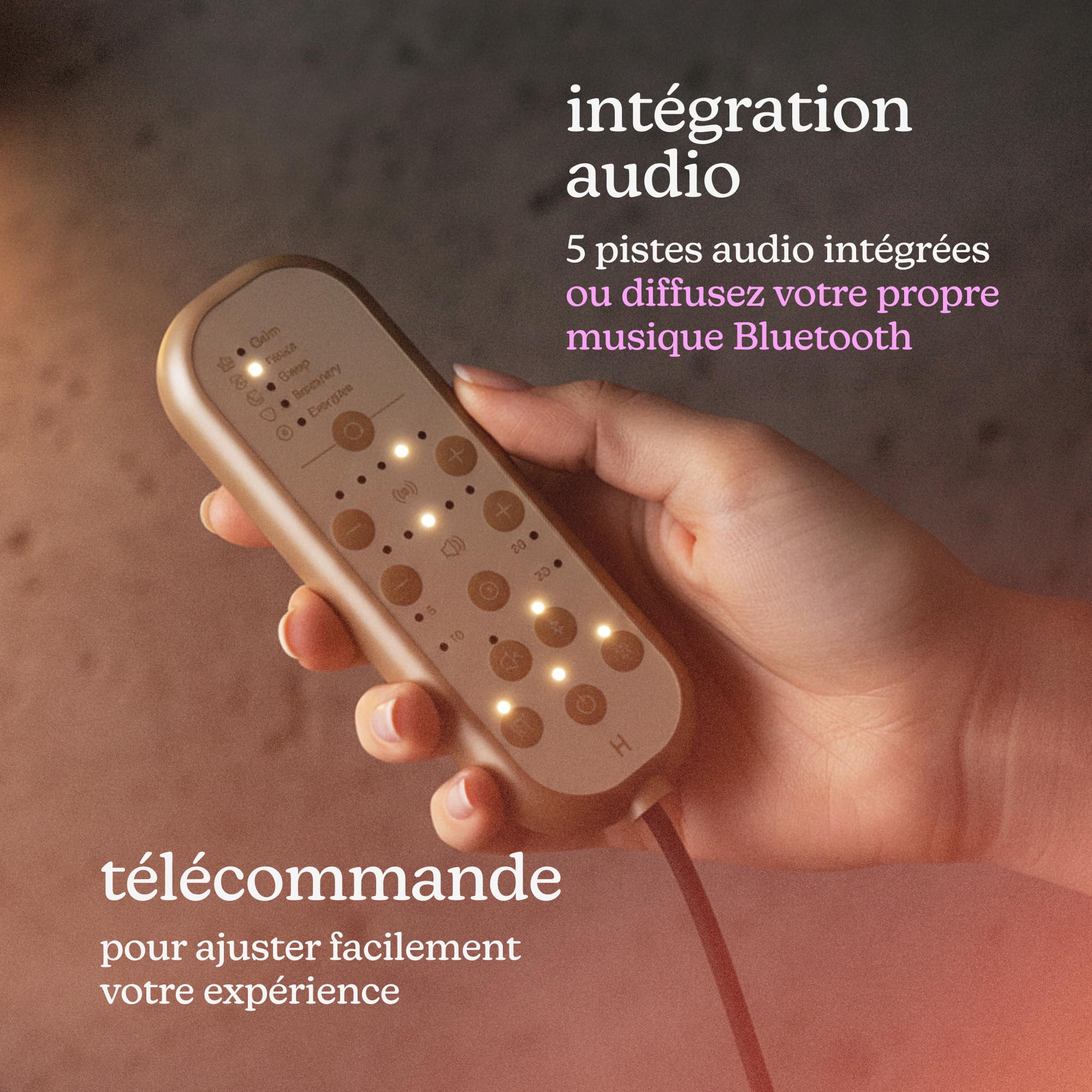 Homedics Bridge Coussin de Massage Vibroacoustique | Pour Chaise, 5 Pistes Audio, Diffusion Bluetooth, Ondes Sonores Basse Fréquence, Apaiser le Corps et l'Esprit