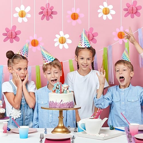 Miniatura 3 de Poen 12 piezas de margaritas Groovy Boho colgantes para fiesta, decoración de fiesta de cumpleaños de margaritas, decoración de primavera retro,