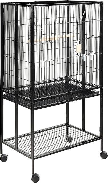 Amazon Basics Bird Cage with Rolling Stand and Storage Shelf