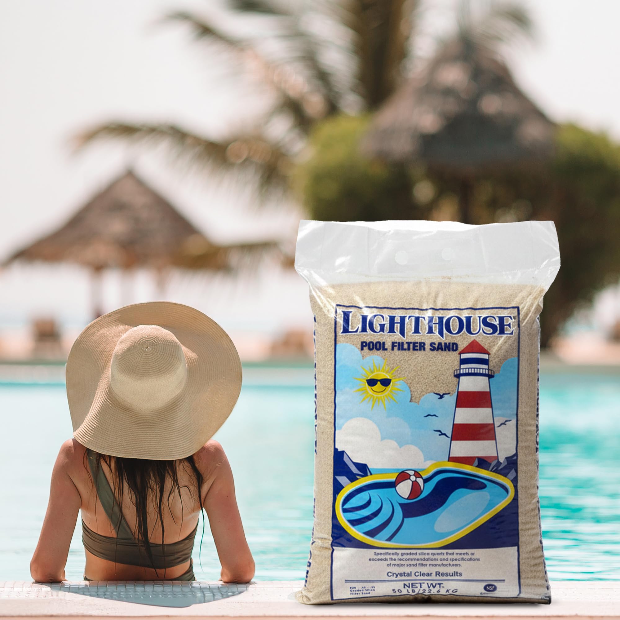 U.S. Silica Sabbia filtrante per piscina da 50 libbre, mezzi di filtrazione cristallini sicuri e inodore della silice per manutenzione dei sistemi della piscina