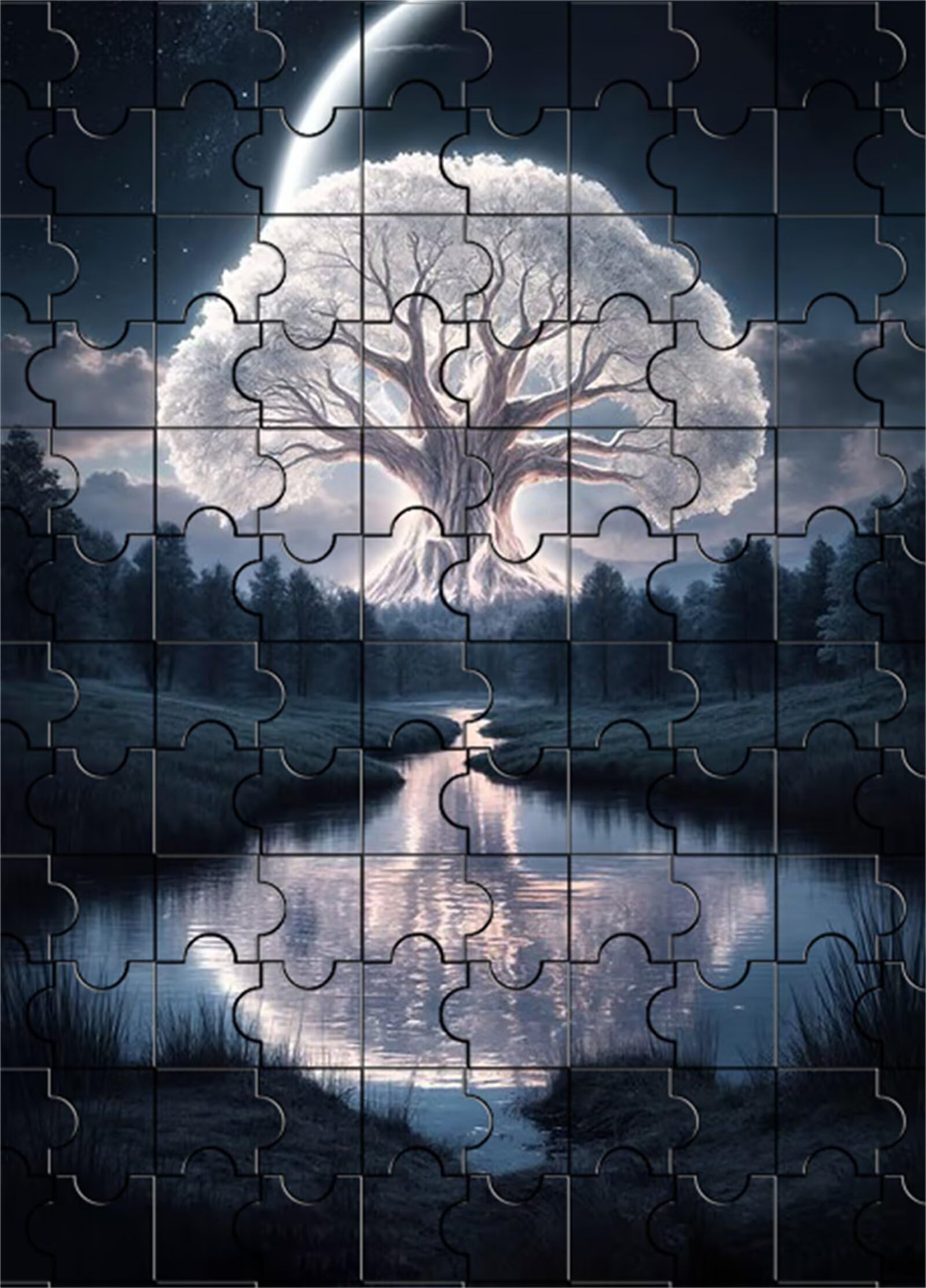 2000 Teile Puzzle Für Erwachsene,Weißer Baumsee DIY-Puzzle,Kreative Unterhaltung, Spaß, Klassisches Puzzles Familienspiele