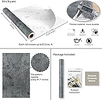 Vista 8 de Stickyart Papel tapiz de hormigón gris pizarra de 15.8 x 276 pulgadas, vinilo texturizado de cemento autoadhesivo para encimeras, papel adhesivo
