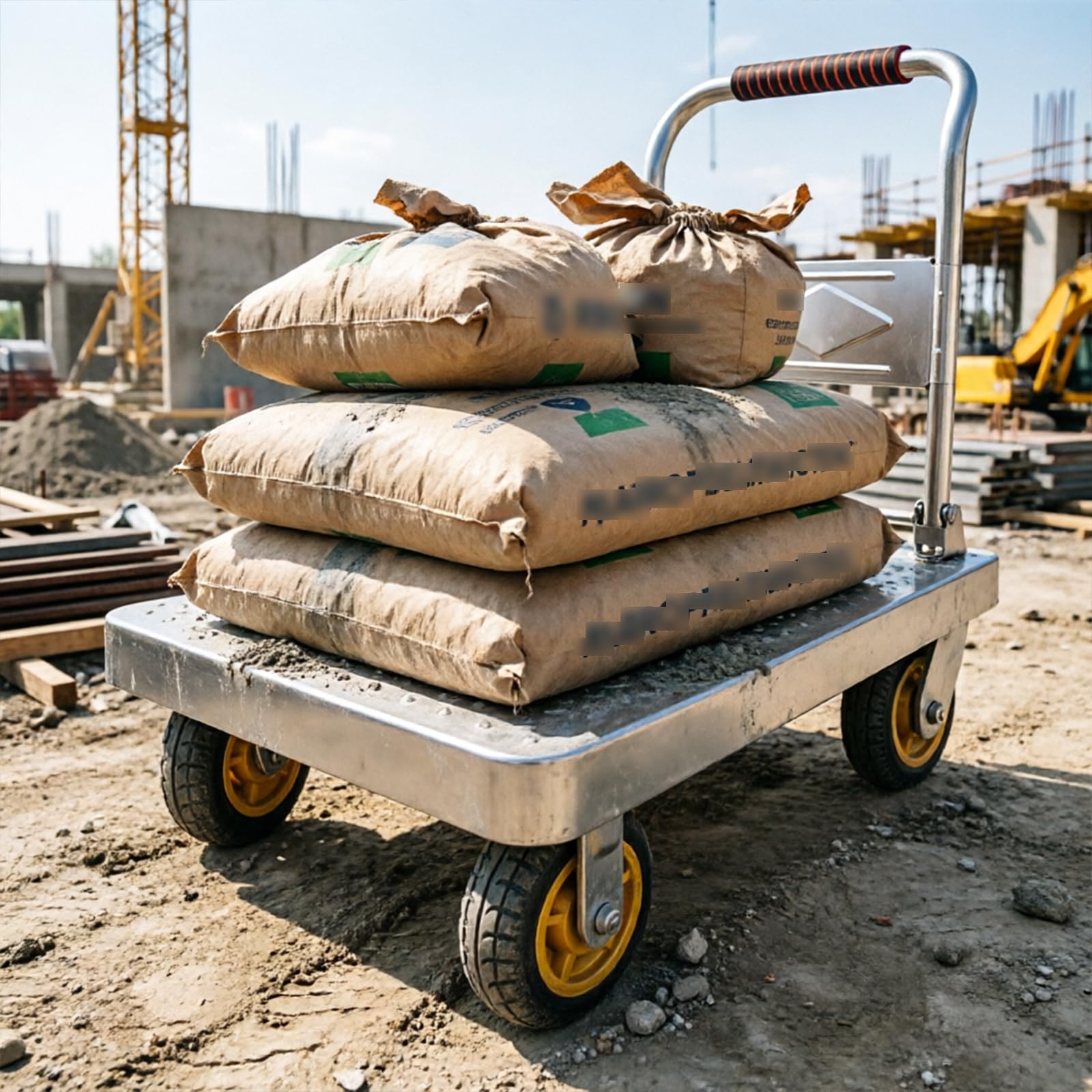 Carrello con Piattaforma Pieghevole per Carichi Pesanti da 100/230/500 Kg- Elevata Capacità di Carico&Trasporto Ruote Girevoli-Carrello Portapacchi Trasporto Adatto per Esterni e Interni (73x48cm)