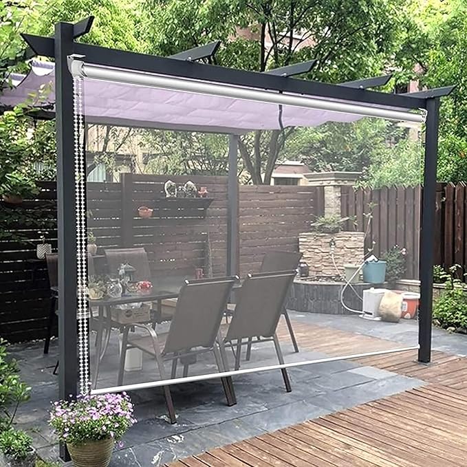OuPai Roller Blinds Clear Roller Blind Outdoor Gazebo Clear Roller