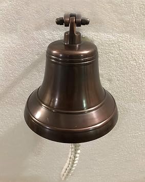 Solid Brass 7 Copper Antique Ship Bell Ring Home Kitchen Outdoor Indoor Door Bell Wall Hanging Home Decorative