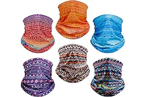 6 Pack Neck Gaiter Elastic Balaclavas Face Mask Versatile Bandana