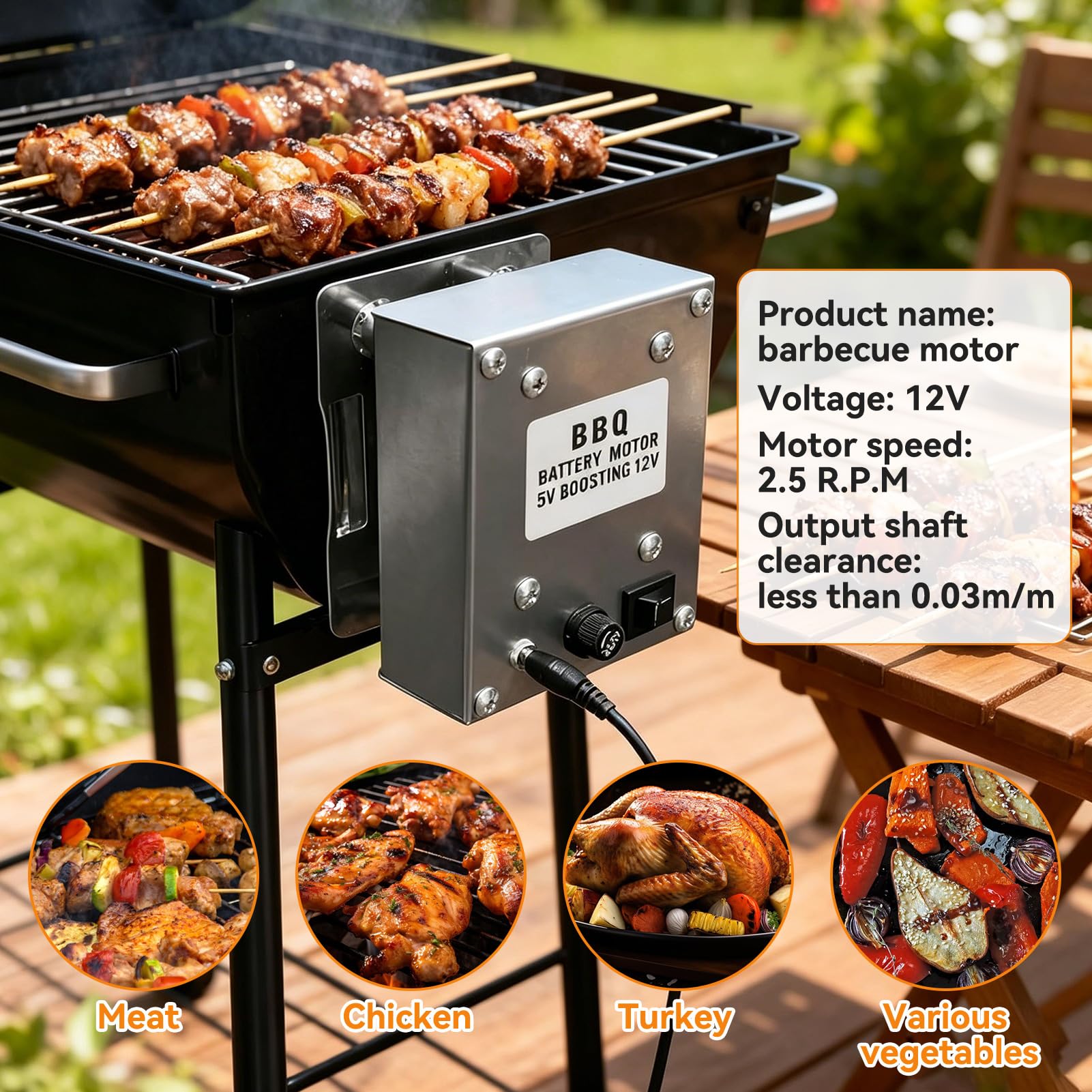 Motore Di Girarrosto A Griglia, Motore Per Girarrosto Motore Per Spiedo Di Ricambio Universale Lega Di Alluminio Da 70 Kg Carico 12v A Potenza Grande Barbecue Cc Girarrosto Girarrosto Elettrico