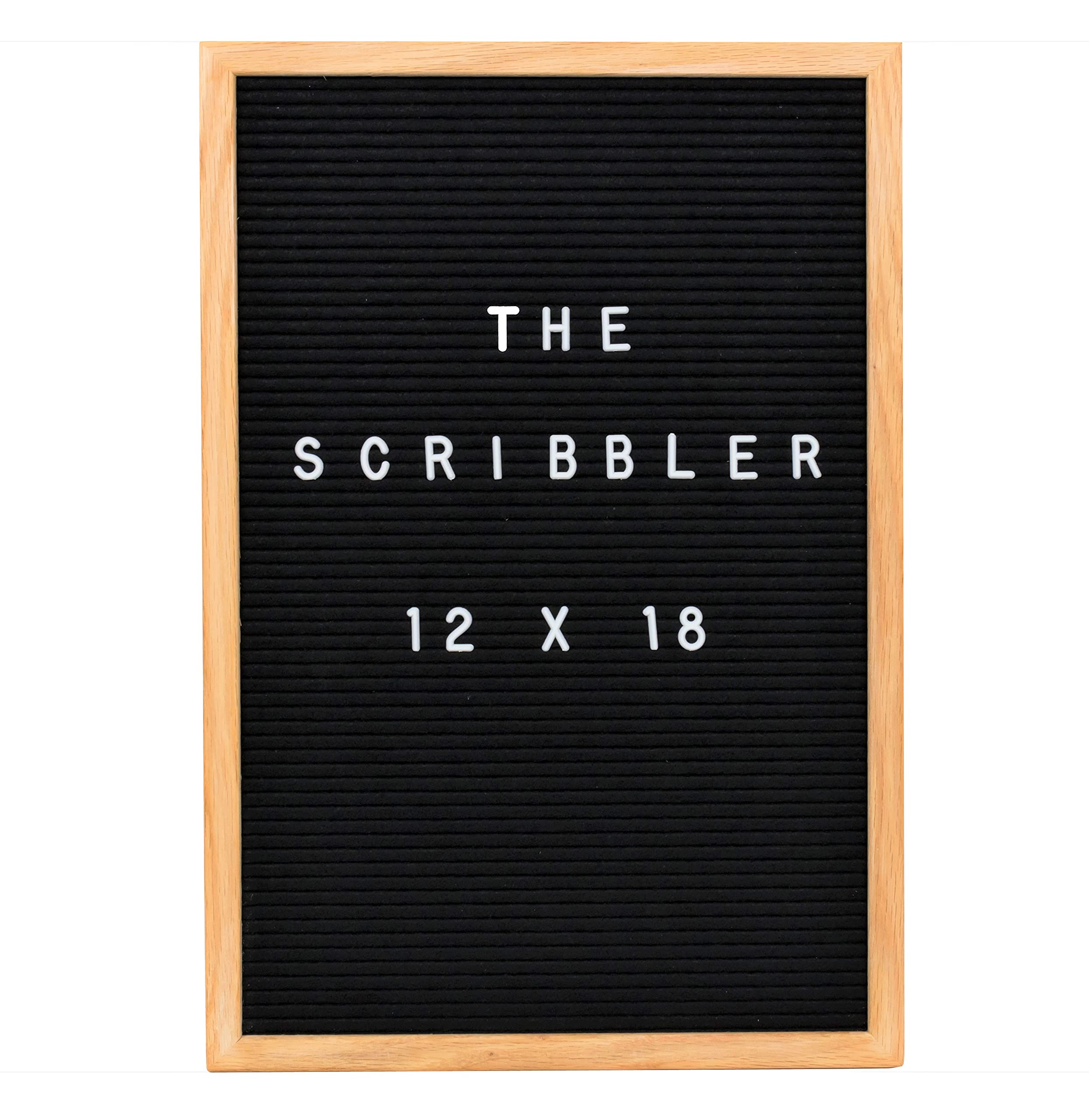 LetterJar Letter Board | Handmade Oak Wood Frame and Soft Felt | Includes 290 Changeable Letters, Numbers & Symbols | 12x18 Inches | Wall Mount