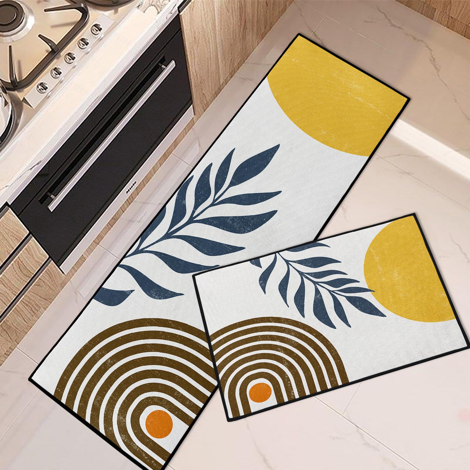 Amazon.com: Tayney Yellow Sun Minimalist Home Kitchen Rugs and Mats Non ...
