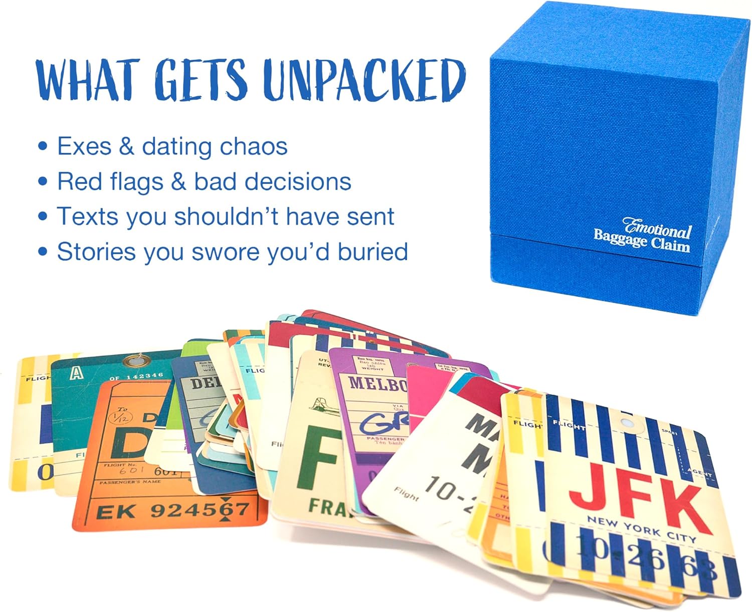 Emotional Baggage Claim – Girls Night Card Game for Women | 5 Categories | Funny Dating & Relationship Conversation Starters | Bachelorette Party & Galentine’s Adult Party Game