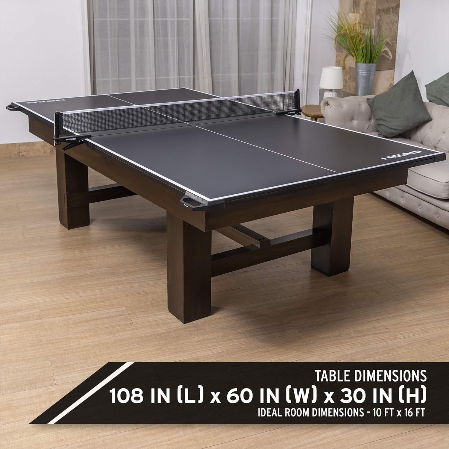 HEAD Tournament Size 2-Piece Deluxe Conversion Table Tennis Top, 15mm Surface with Clamp-On Net and Built-in Carry Handles: Sports & Outdoors