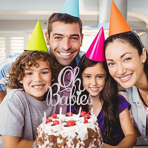 Miniatura 3 de Oh Babies - Decoración para tartas para gemelos, baby shower, revelación de género para niños y niñas, bebés de 6 meses, suministros de decoración