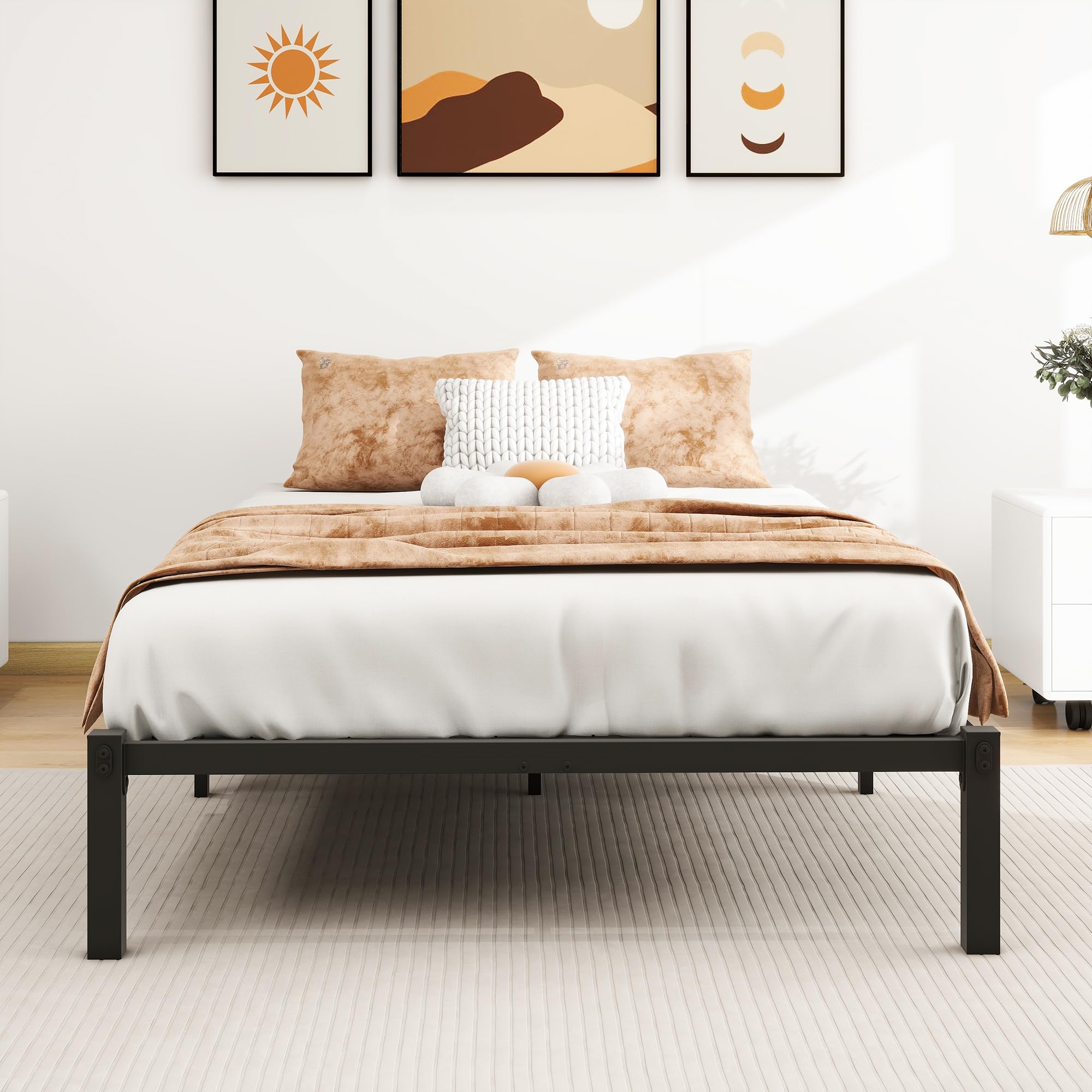 Amazon｜VERFARM メタル ベッドフレーム セミダブル 頑丈な金属製