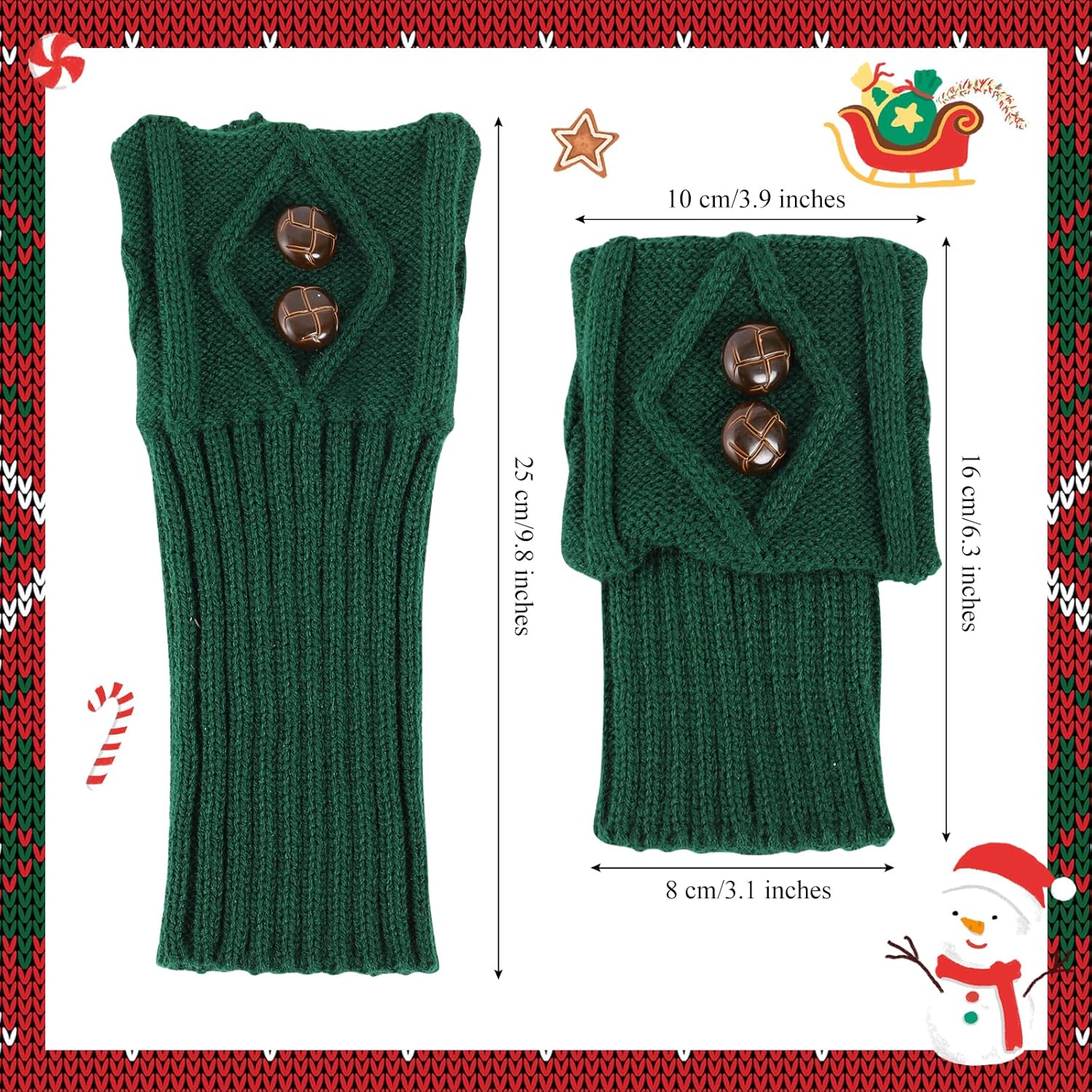 Junely 2 Pairs Boot Socks for Women Winter Warm Cable Knit Boot Cuffs Short Leg Warmers Boot Toppers Gifts - Image 2