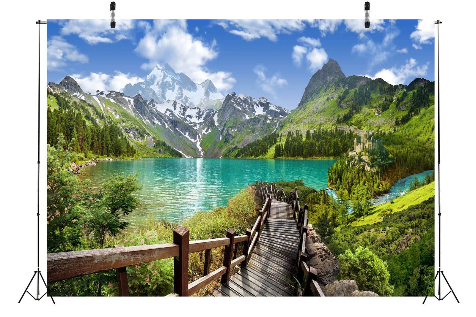 BELECO 3.6x3m Sfondo Tessuto Lago-Montagna