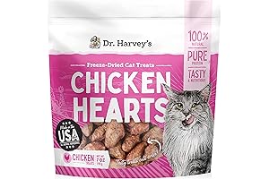 Dr. Harvey's Chicken Hearts Freeze Dried Cat Treats with Real U.S. Chicken Hearts