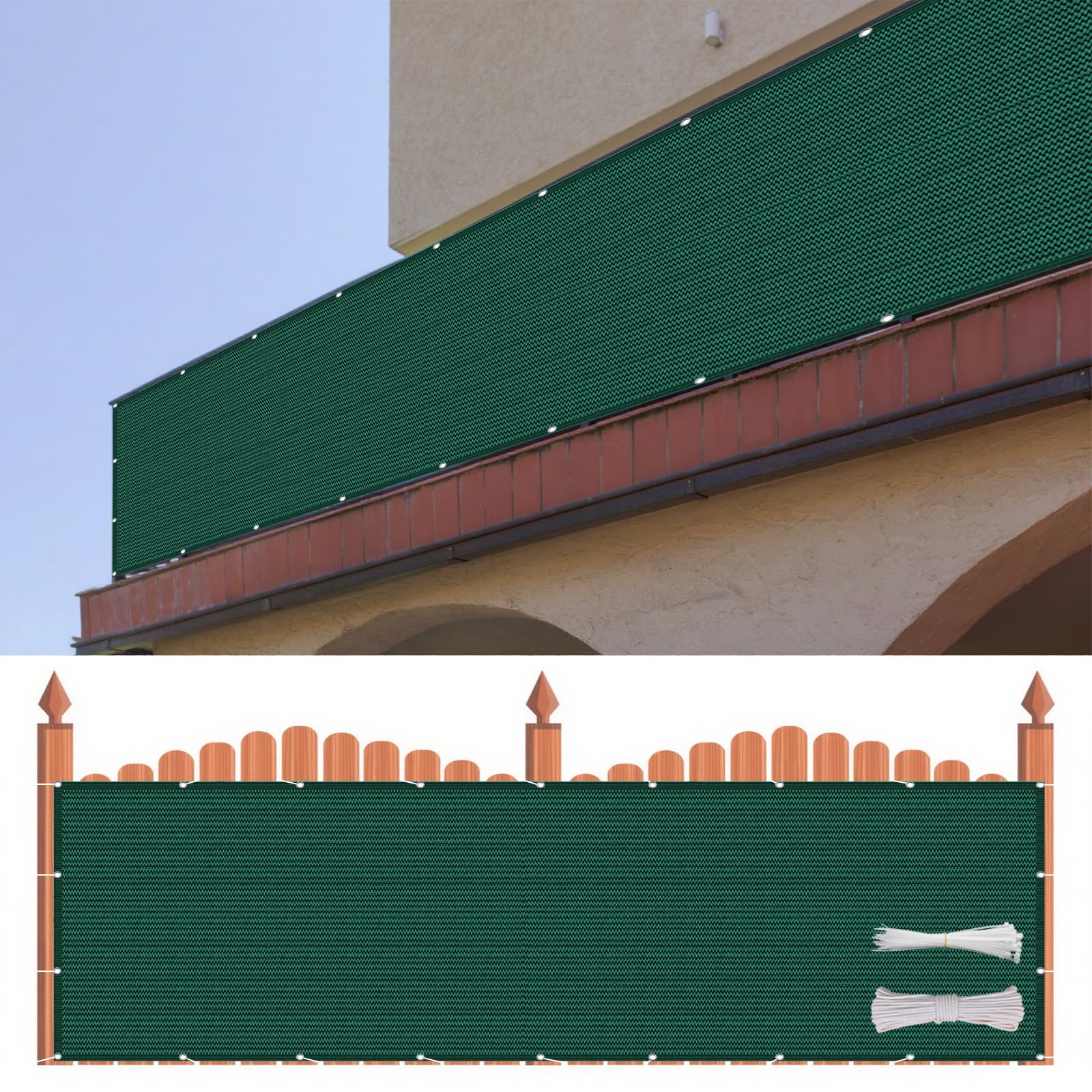Protection contre les regards avec ce filet d'ombrage vert