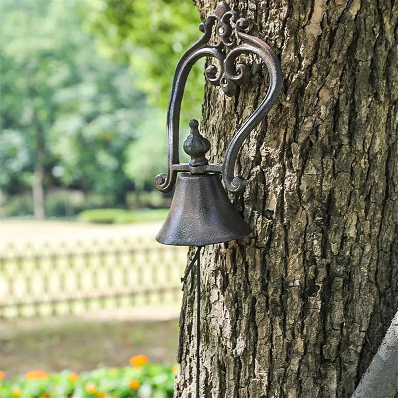 Campanello for porta retrò in ghisa per Porte, Bar, Pub | Decorazione del giardino della casa con sonaglio a mano in metallo montato a parete for esterni