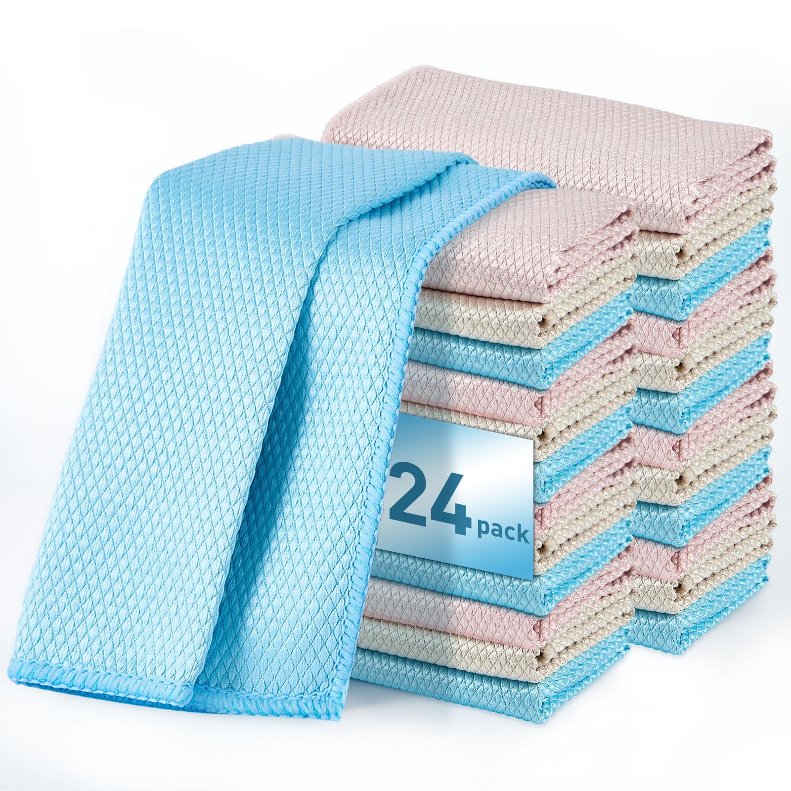 Fish Scale Microfiber Cleaning Cloth for Cleaning Window Glasses Screen Kitchenware Furniture Car, Streak&Lint Free No-scratch All-purpose use Polish & Shine Surface 11.8