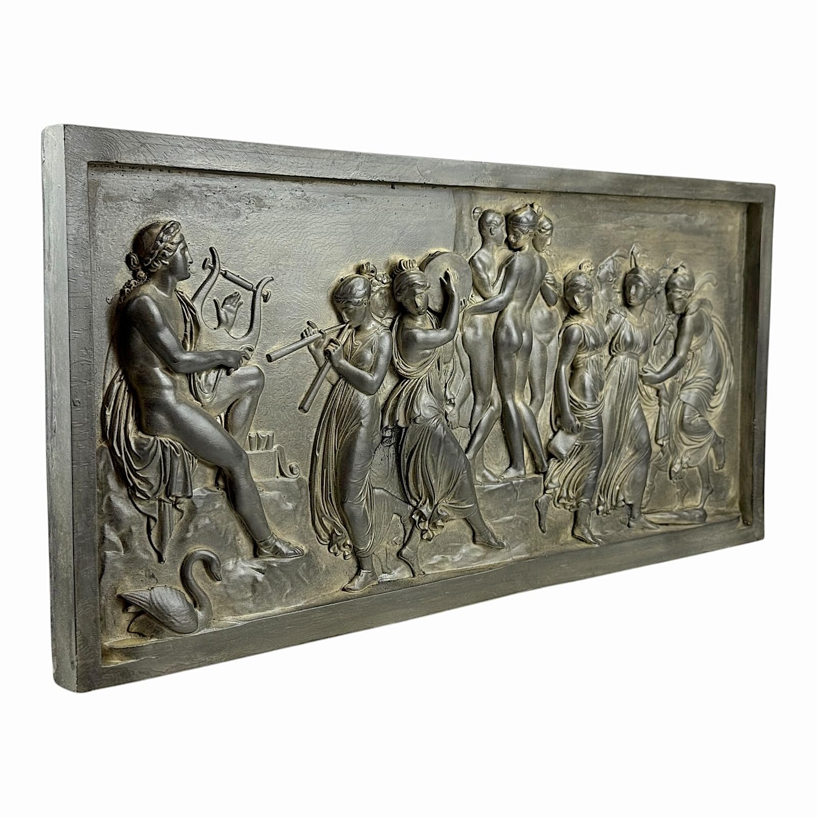 The Dance of the Muses Nine Muses & Three Graces Relief Plaque Moldano Hard Plaster