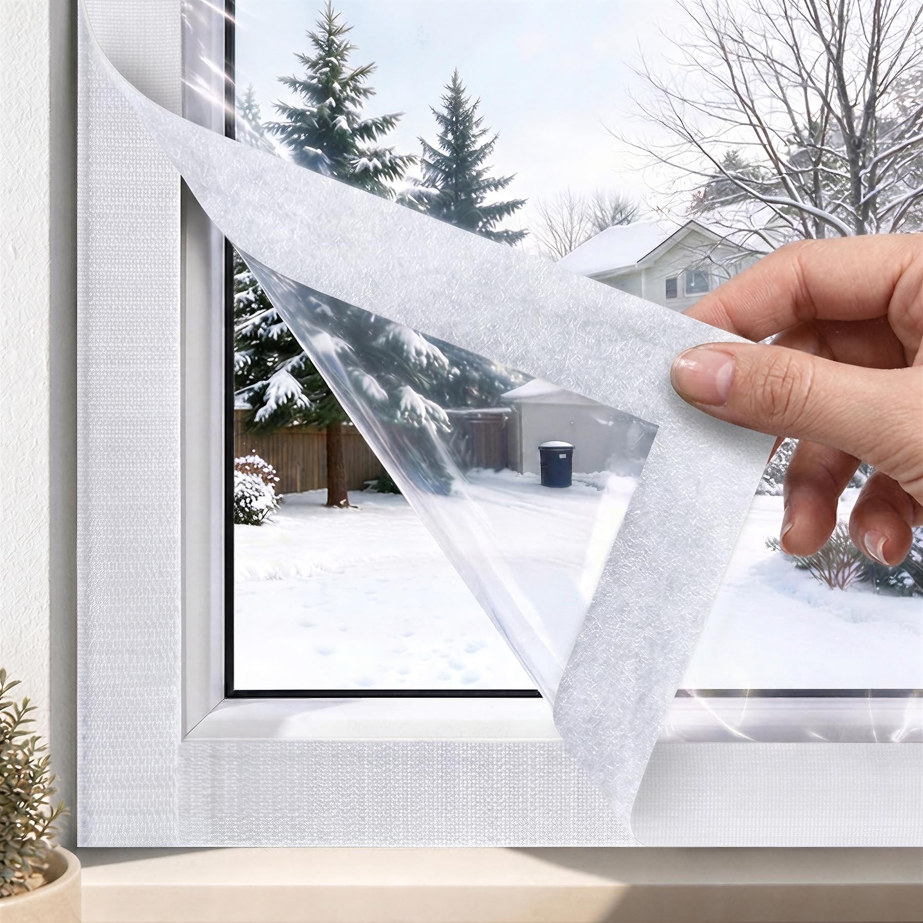 Window Insulation Kit 53"×63" Winter-Clear EVA, Vent Anytime, Cut-to-Fit