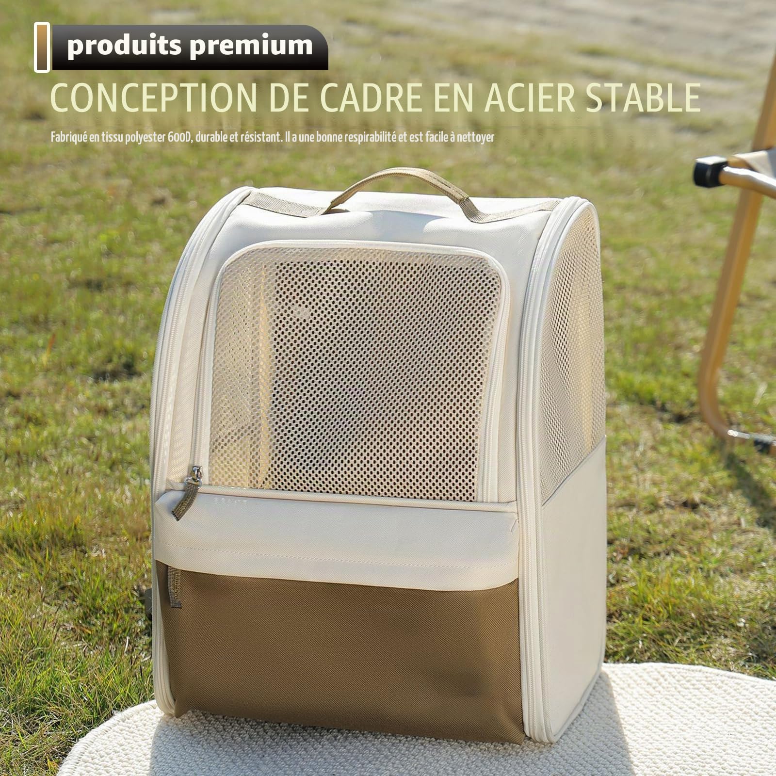Sac à dos pliable pour chat - Boîte de transport pour chat et chat - Sac à dos portable avec fenêtre en maille - Aéré - Léger - Facile à transporter - Capacité de 15 kg