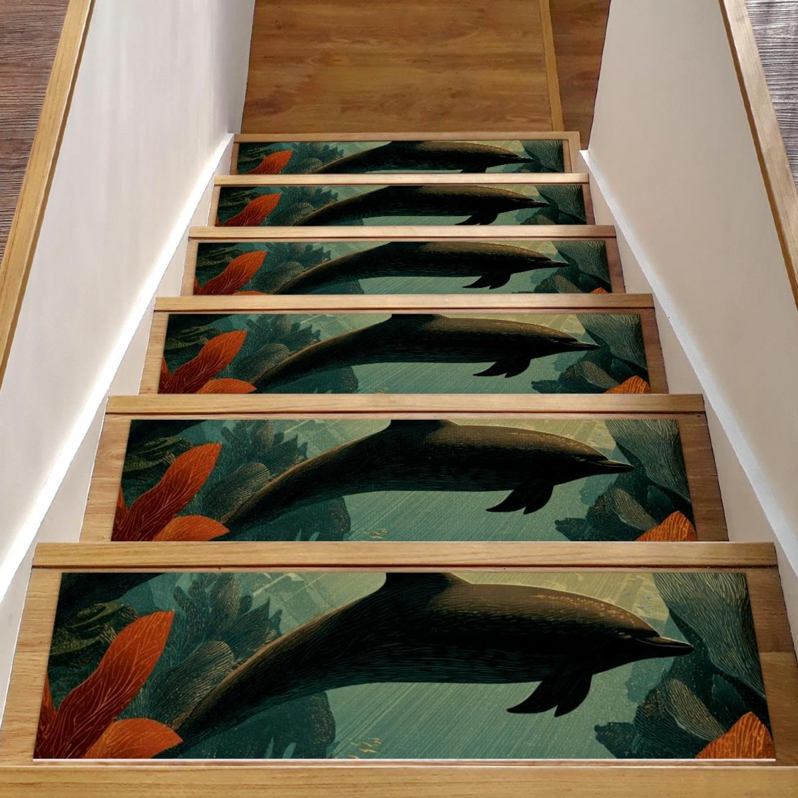 Tapis d'escalier anti-dérapant pour chiens et animaux sur marches en bois