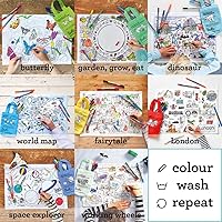 Vista 9 de eatsleepdoodle Mantel individual de frutas y verduras en su propia bolsa de algodón para colorear, cuenta con un divertido mantel individual