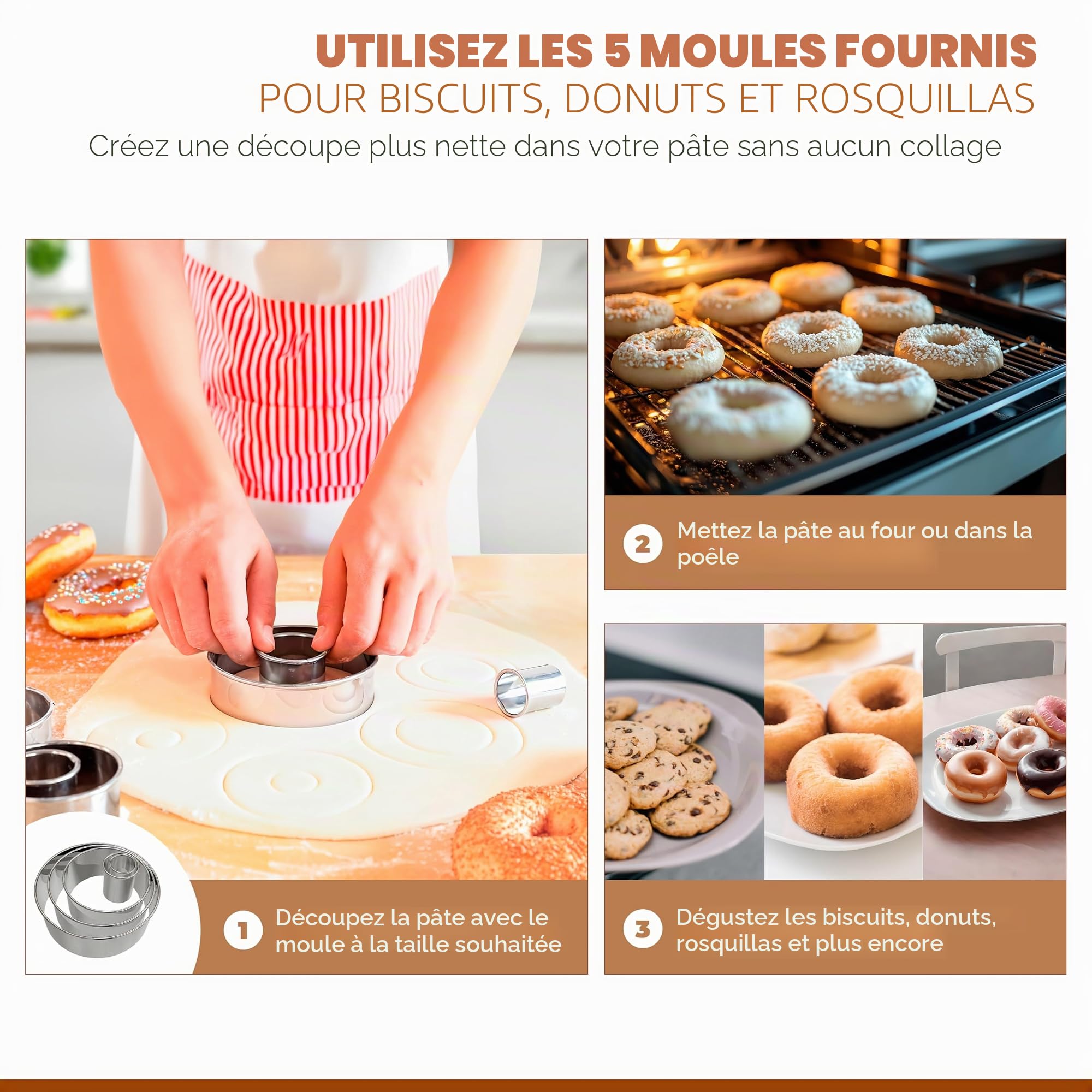 Machine à churros et kit de presse à biscuits – Acier inoxydable 304, facile à nettoyer et grande capacité – Fabriquez des churros et des biscuits authentiques à la maison – Outil de cuisson idéal