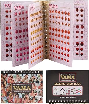VAMA Stone Glitter Sparkle Doubleshade Crystal Stone Mix Bindi Book Kumkum Sticker for Girls & Ladies 504 Bindi Booklet Dairy