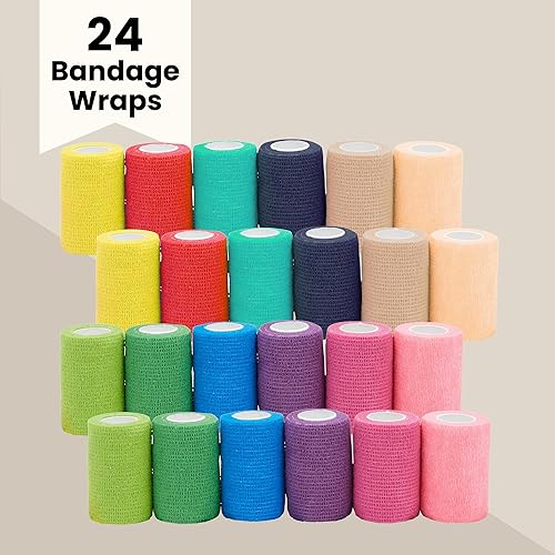 Miniatura 4 de Juvale Cohesive Self-Adherent Bandage Wrap - Elastic Support for Sprains & Sports Tape - Vet Wrap for Horses & Dogs - Hand-Tearable Design & Grip
