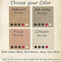 Vista 2 de To the Lake - Burlap Pillow with customizable Arrow pointing the way