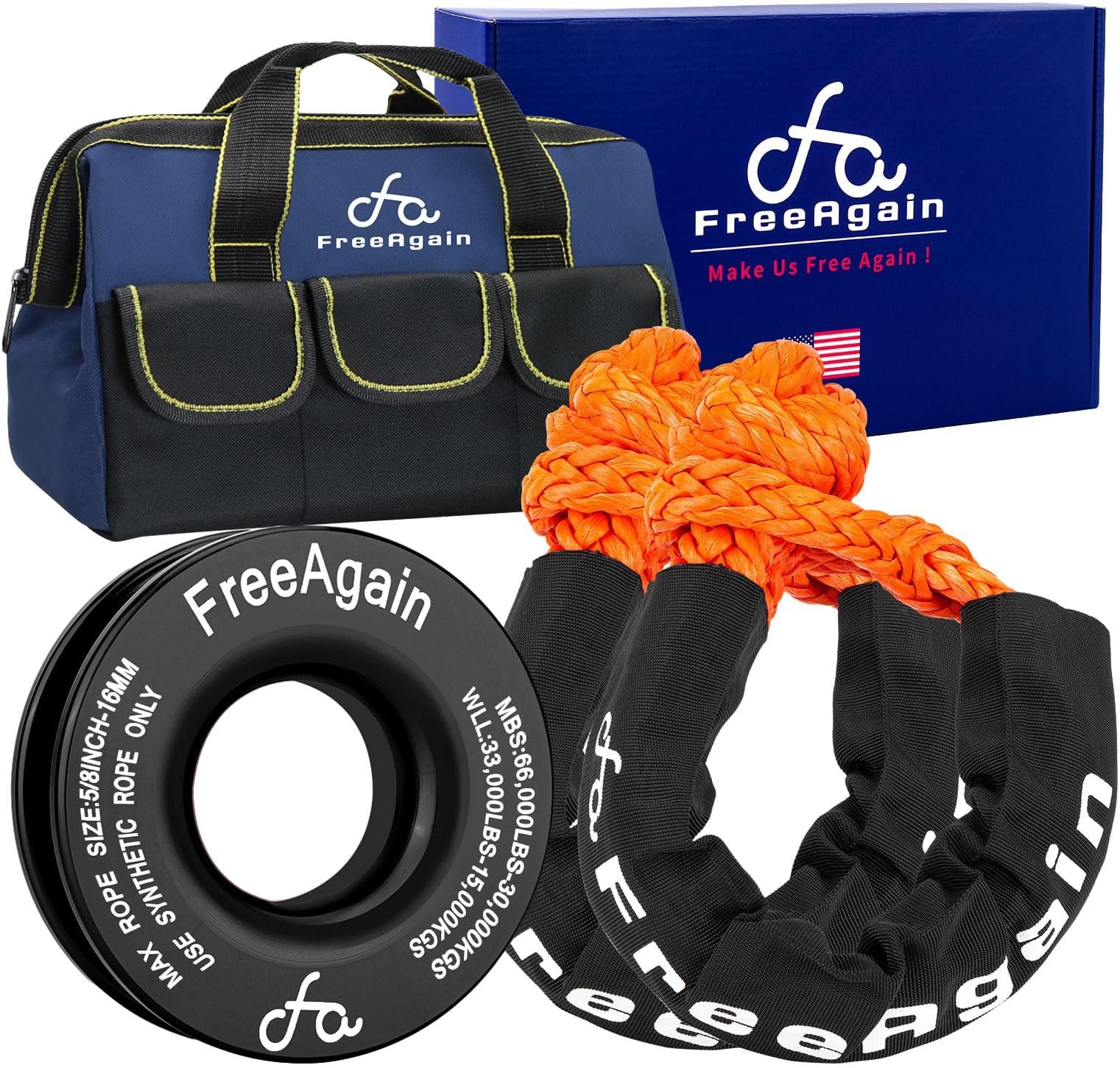 Recovery Rope TGL Snatch Block Pulley Ring With Recovery Soft Shackle For Come Along Winch - Foto 7