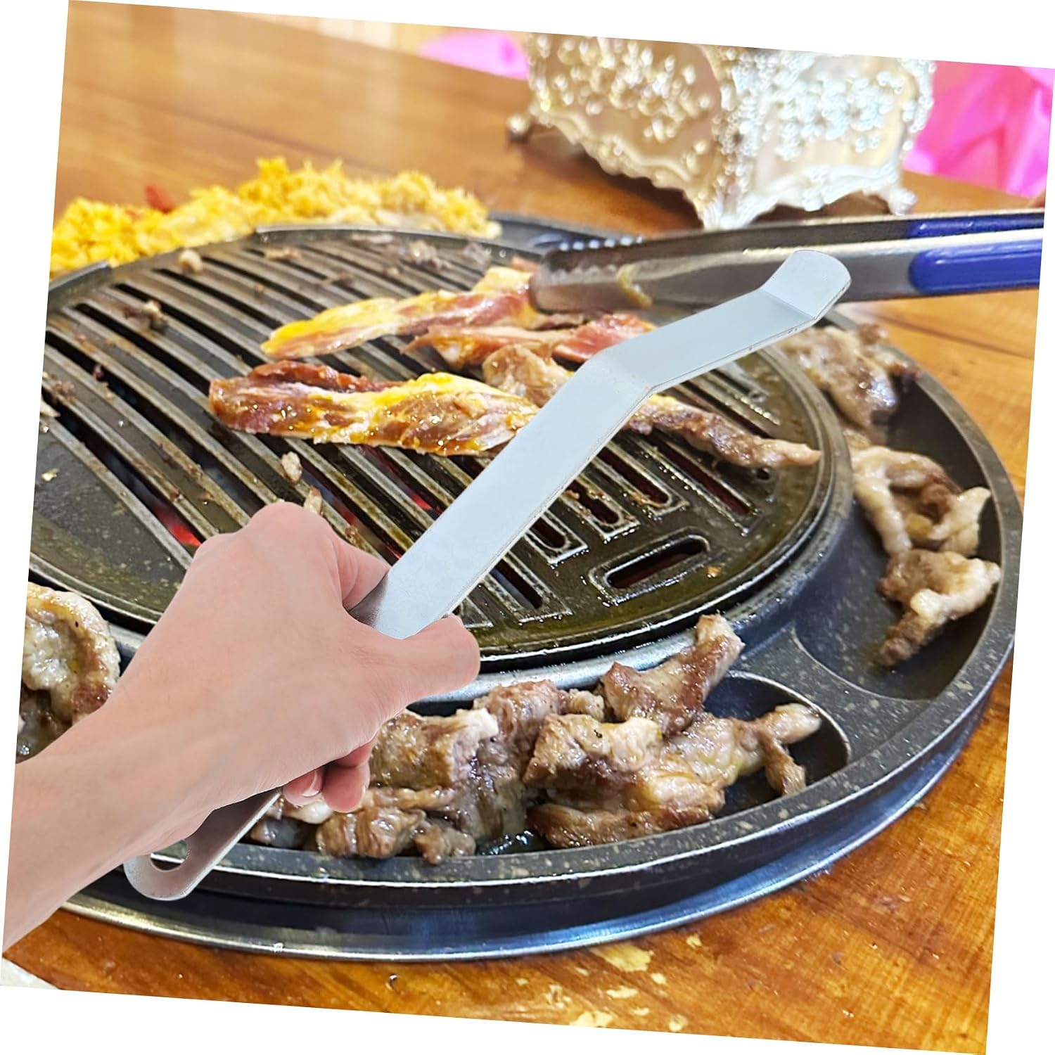 Grill Grate Lifter Tool Xmas Stainless Steel Portable for Camping