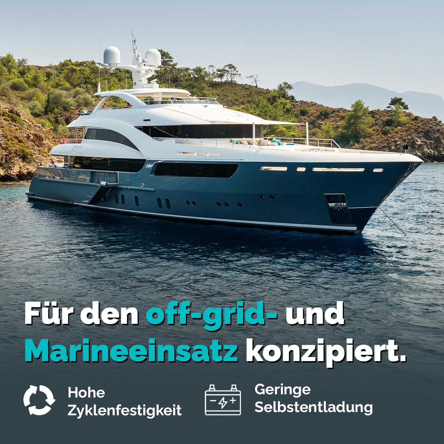 AGM Batterie 100Ah 12V – Solarbatterie für Wohnmobil, Wohnwagen, Boot, Mover – Versorgungsbatterie Deep Cycle – Wartungsfrei & Zyklenfest