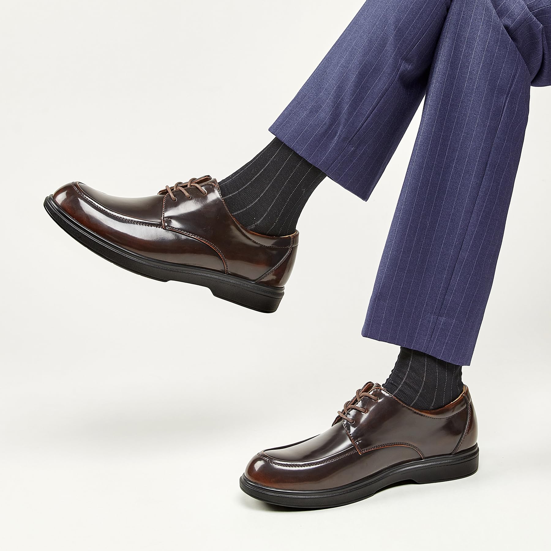 Allthemen Scarpe Eleganti Uomo Oxford in Pelle Mocassini da Lavoro Basse Vintage Derby Stringate Bovina