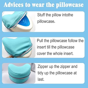 xcivi Pillowcase for Contour Memory Foam Side Sleeper Support Pillow, Pillowcase for Knee Pillow, Pillow Cases for Side Sleeper Pillow, Pillow Cover (Blue)