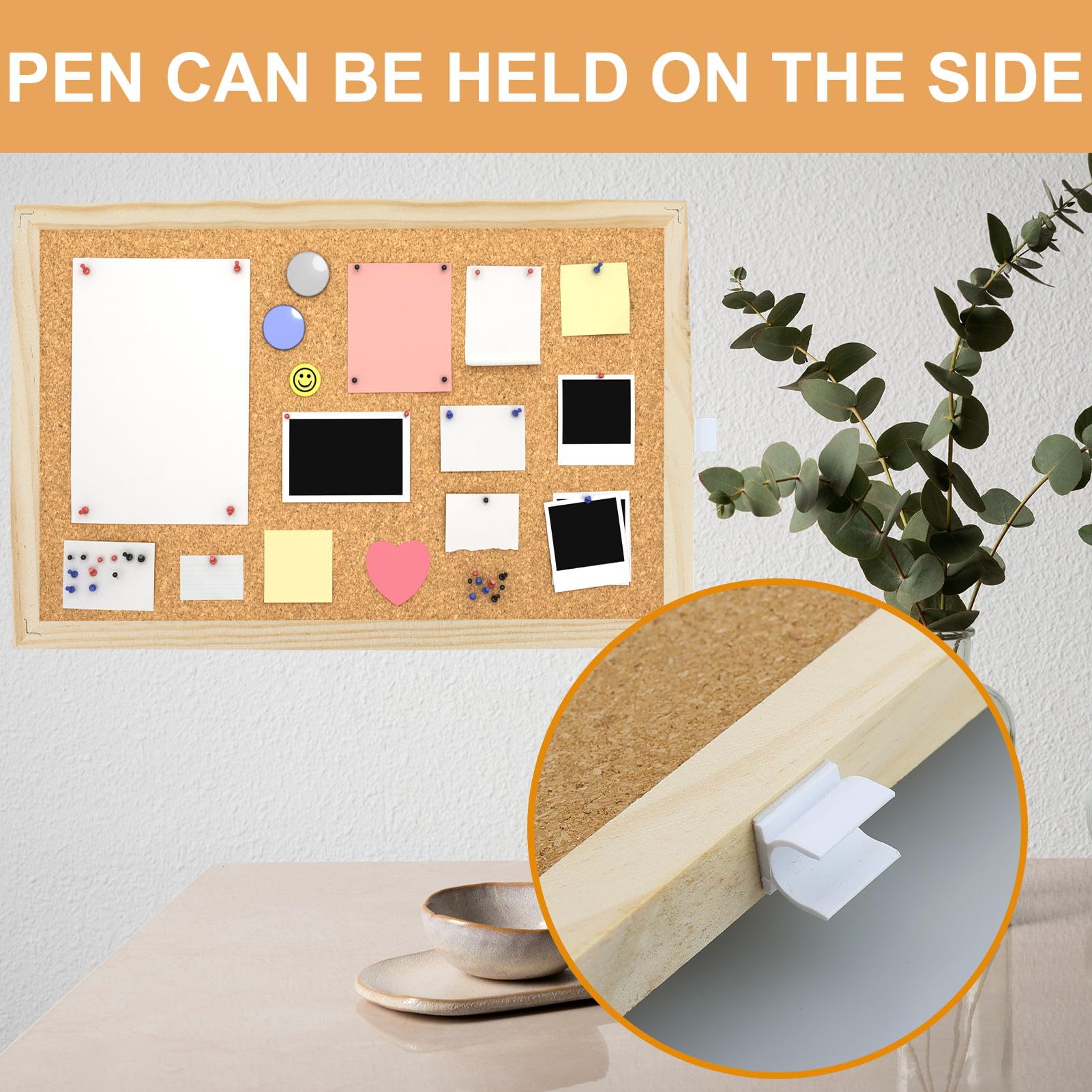 Bacheca In Sughero 20x30cm Con Cornice Legno - Con Puntine E Accessori - Per Casa E Ufficio - Foto 10