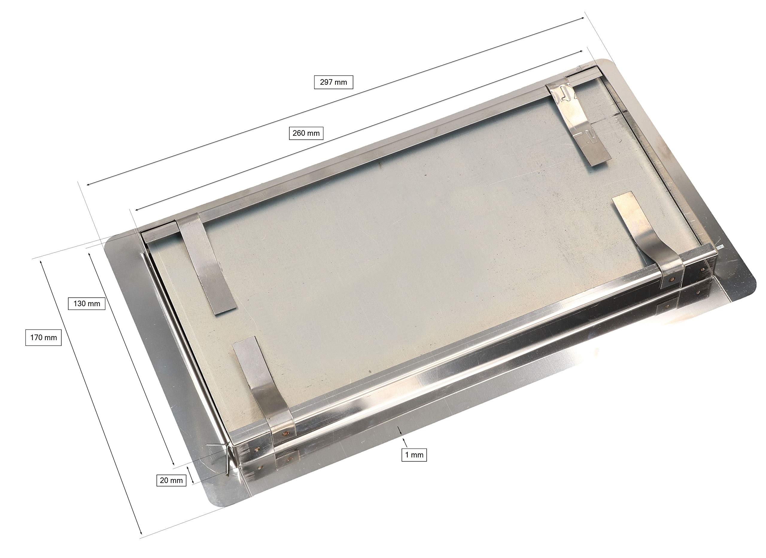 KOTARBAU® - Porta per camino, 13 x 26 cm, in acciaio inox, per ispezione e manutenzione