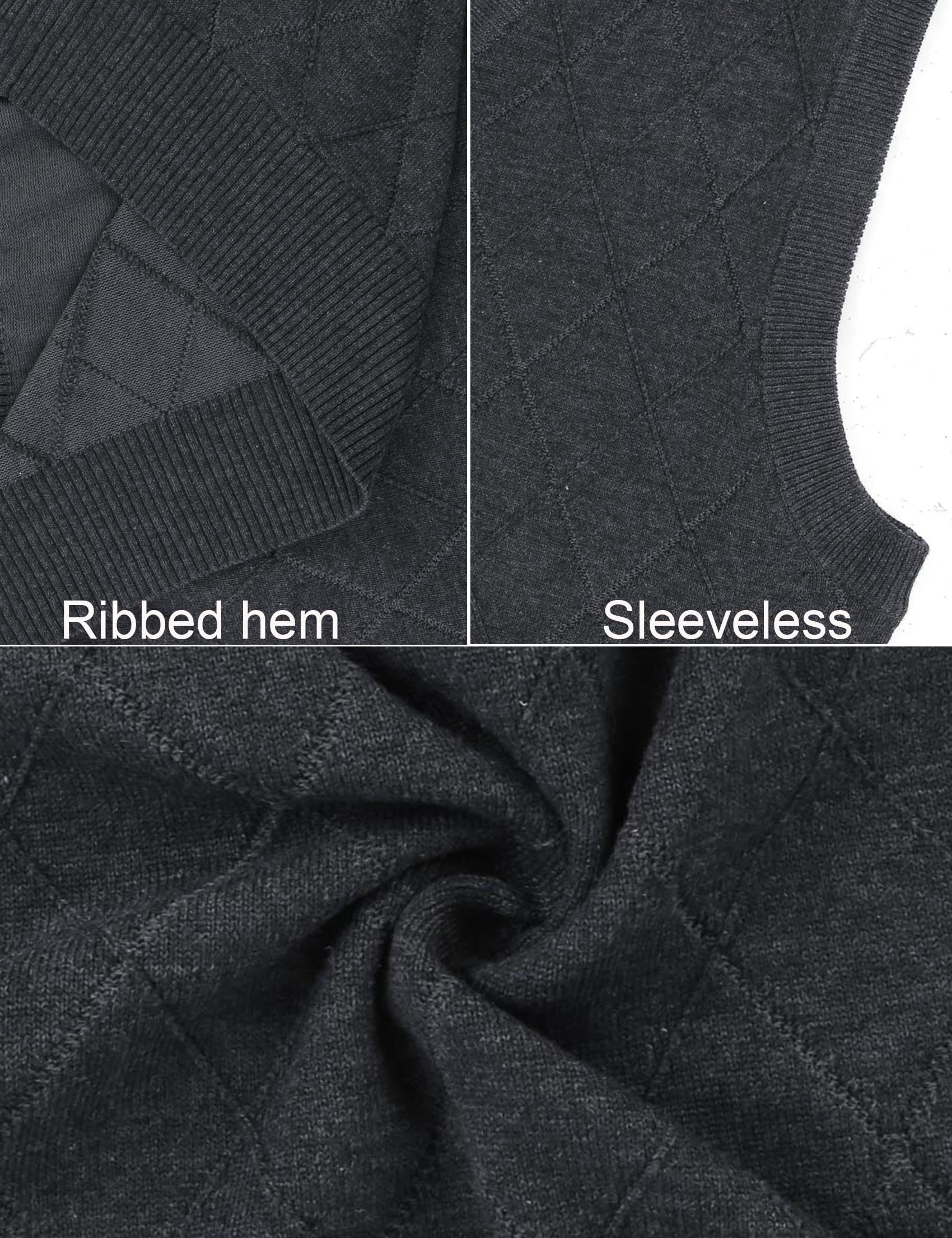Sykooria Gilet Maglione da Uomo con Scollo V Maglioncino Smanicato Senza Maniche Pullover Gilet Cotone in Maglia Invernale Maglioni e Cardigan da Uomo Casual