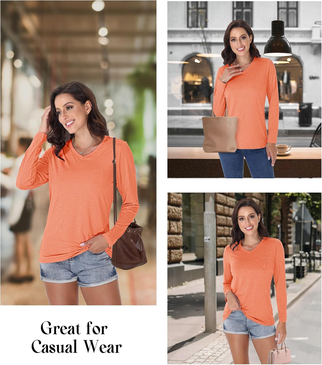 EKLENTSON Women's Long Sleeve T Shirts V-Neck UPF 50+ UV Sun Shirt Quick Dry Performance Tees Workout Athletic Tops - Image 3