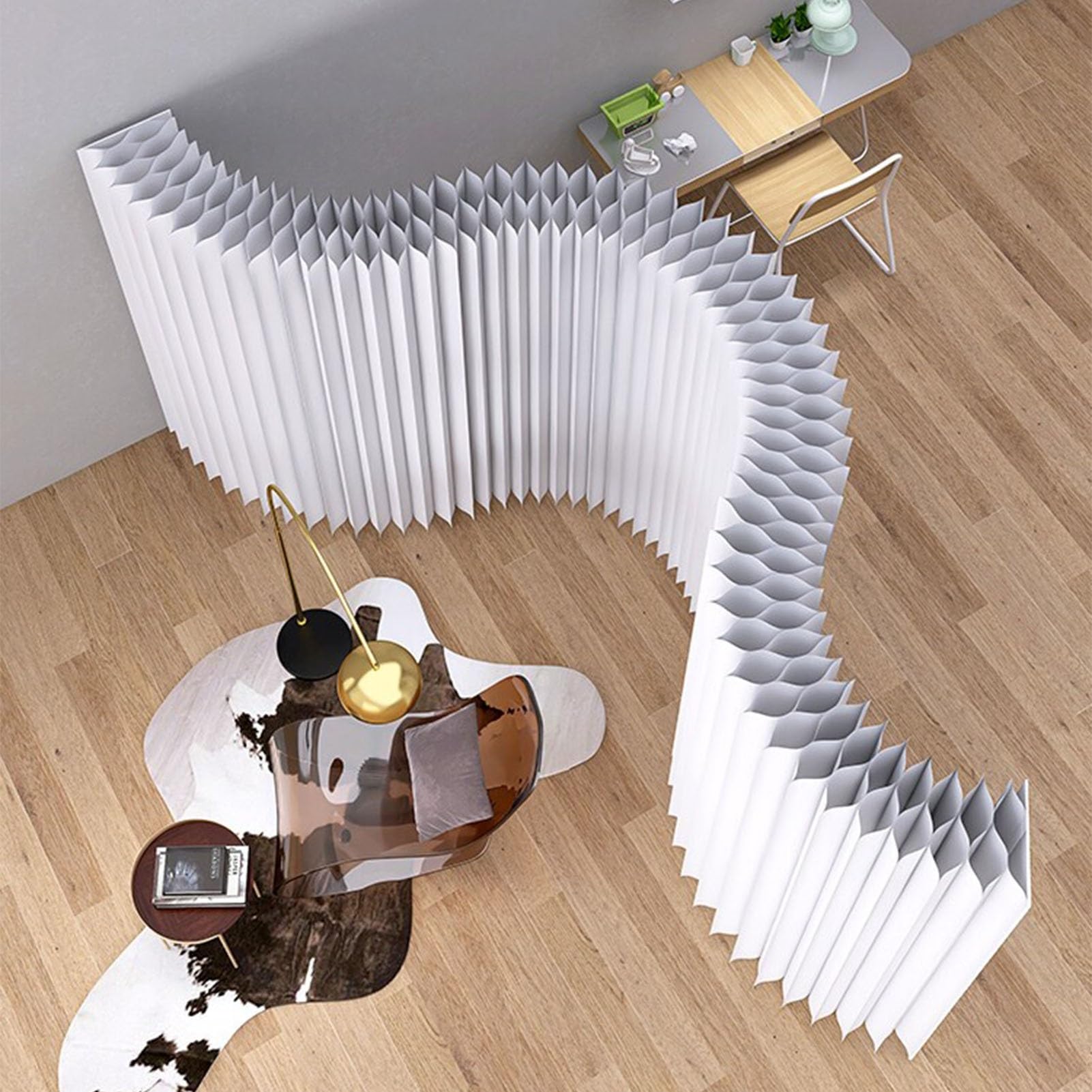 Biombo de Papel Decorativos Separadores De Ambientes | Tabiques Retráctiles Para Oficinas Comerciales, Tiendas Minoristas, Oficinas, Decorativos(180x18x400 cm)