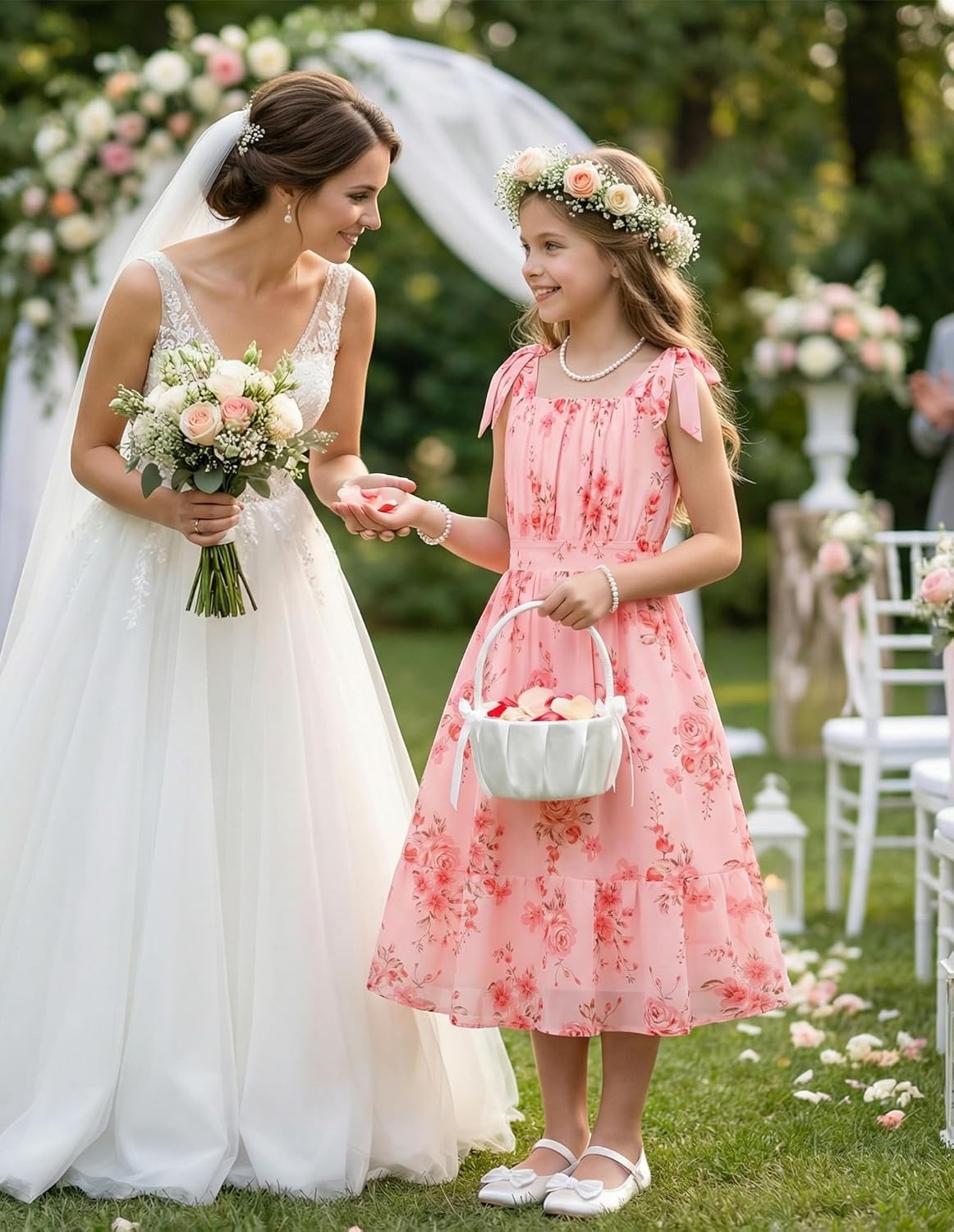 GRACE KARIN Girls Floral Chiffon Dress Summer Hawaiian Beach Vacation Party Wedding Birthday Sleeveless A-Line 7-14Y - Image 6