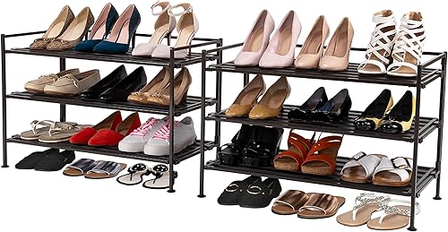 Seville Classics Estante de almacenamiento independiente resistente para dormitorio armario entrada organizador de habitación de dormitorio zapatero