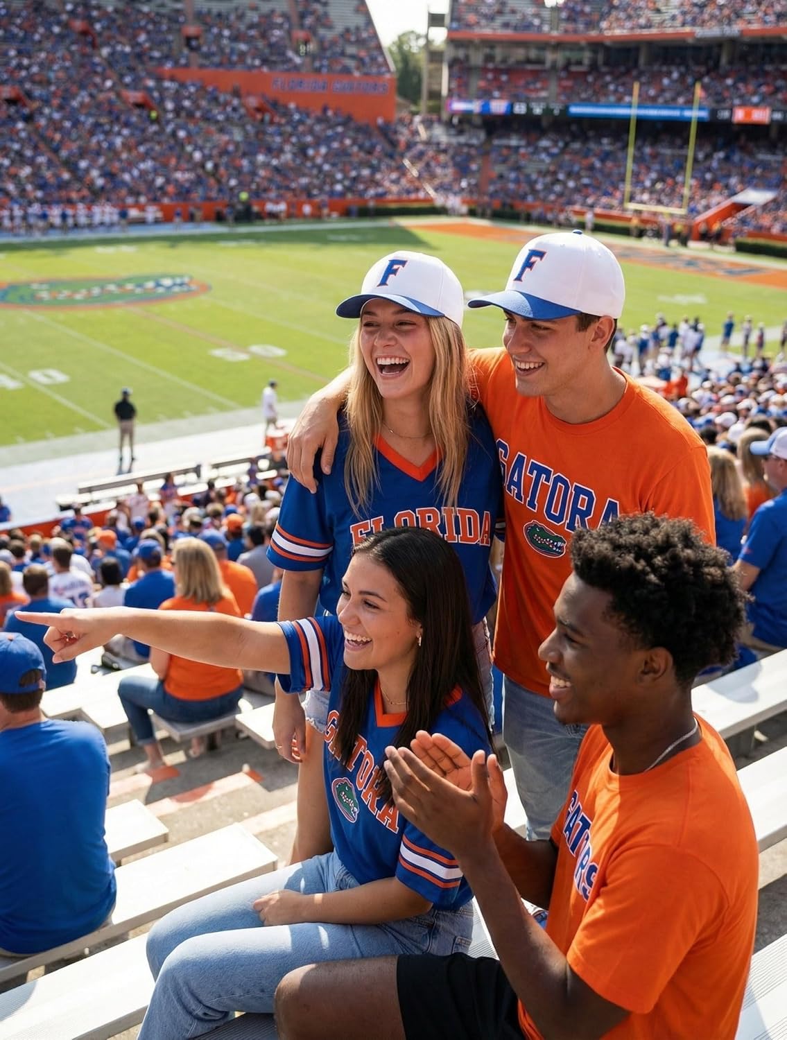Officially Licensed University Florida Gators Hat Classic MVP White/Blue Snapback Adjustable Embroidered Team Logo Baseball Sports Cap