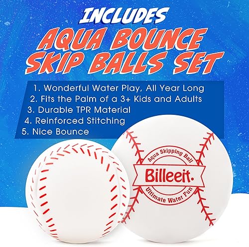 Miniatura 3 de 4 pelotas de salto de agua para jugar en la piscina (tema de béisbol), piscina de agua, playa, juguetes de natación para niños de 4 a 8, 8 a 12 años